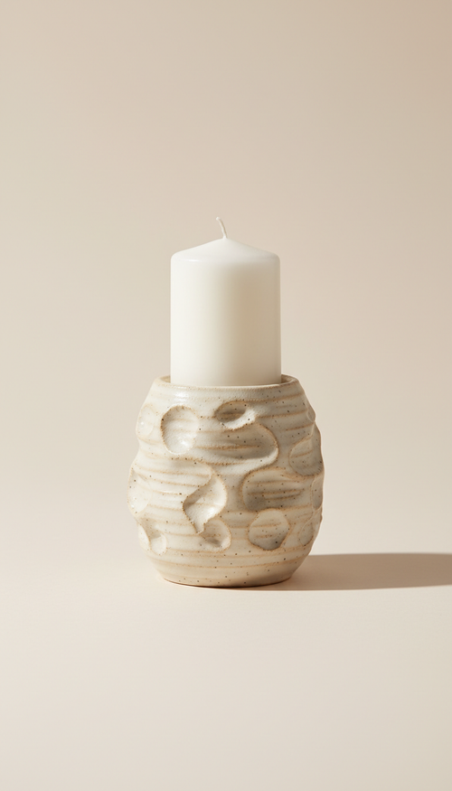 Artisan textured candle holder (example image)