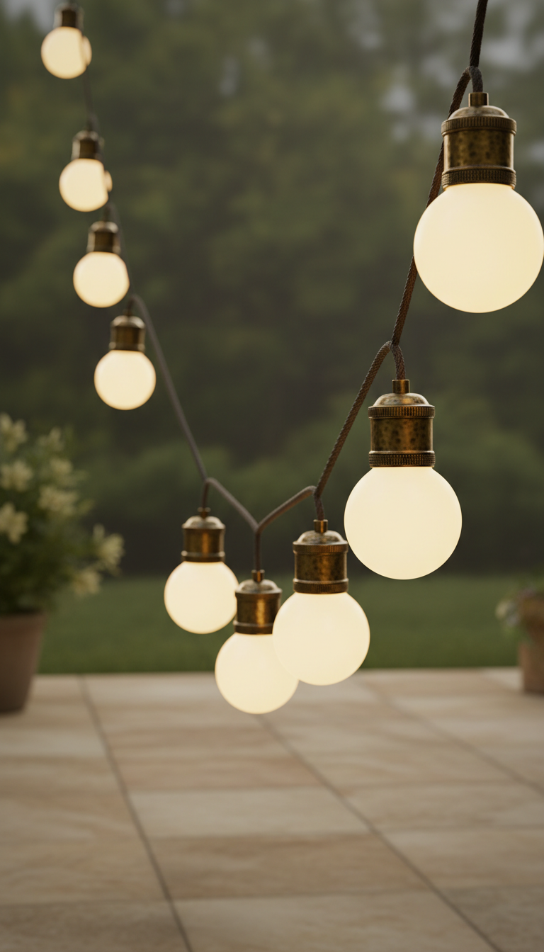 Warm white LED string lights, angle 2 (example image)