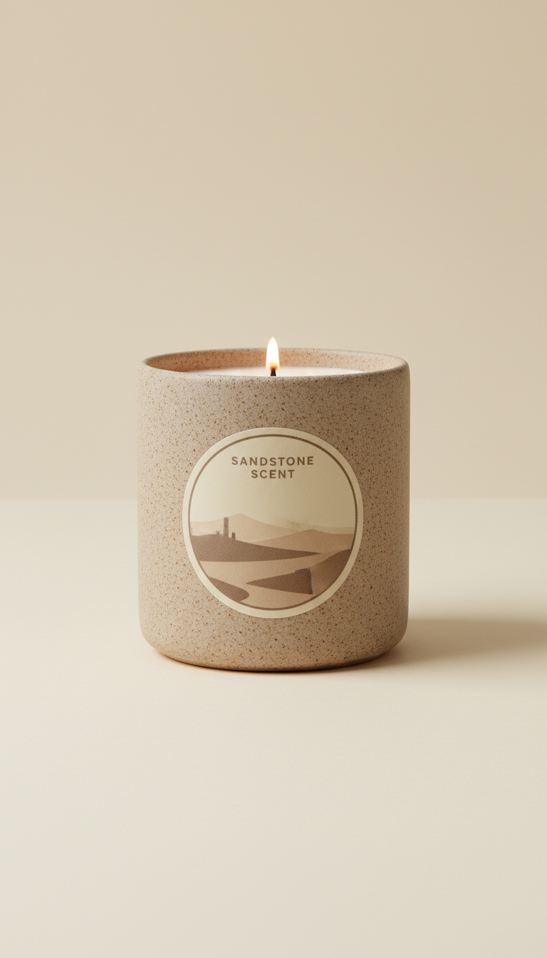 Sandstone ceramic scented candle (example image)